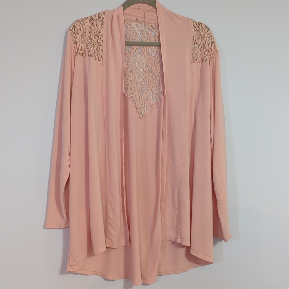 TWO FOR ONE PLUS SIZE Lace Cardigan